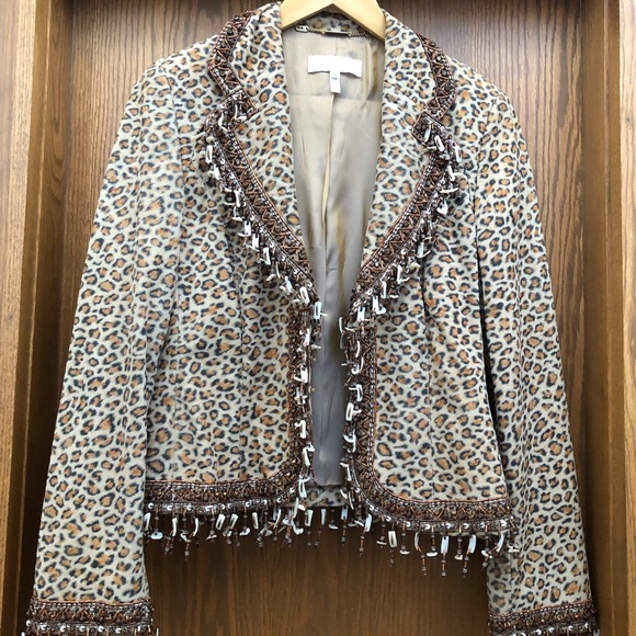 Escada Beaded Leather Jacket - Picture 1 of 4